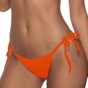 Bright Neon Orange Scrunch Swim Cheeky Bikini Bottom